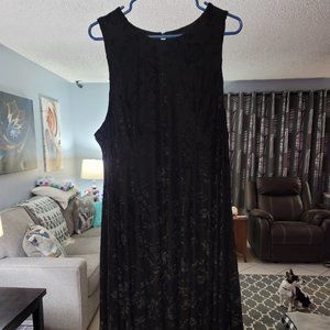 Torrid Black and Silver Skater Dress Size 4